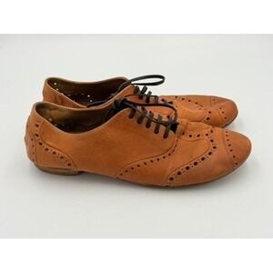 Marsell Tan Leather Wingtip Brogue Oxford Shoes Made in Italy Size 36